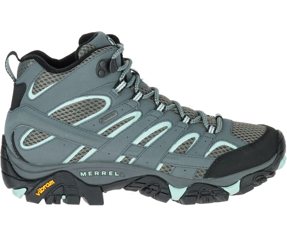 Merrell Boots Grey - Moab 2 Mid GORE -TEX® Wide Width - Womens 67UTEHZIN